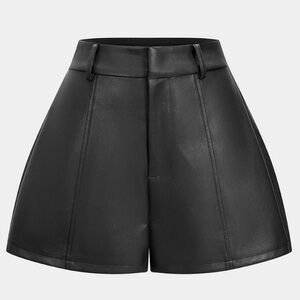 NWT orig $50 Faux Leather High Waist Wide Leg Shorts M size